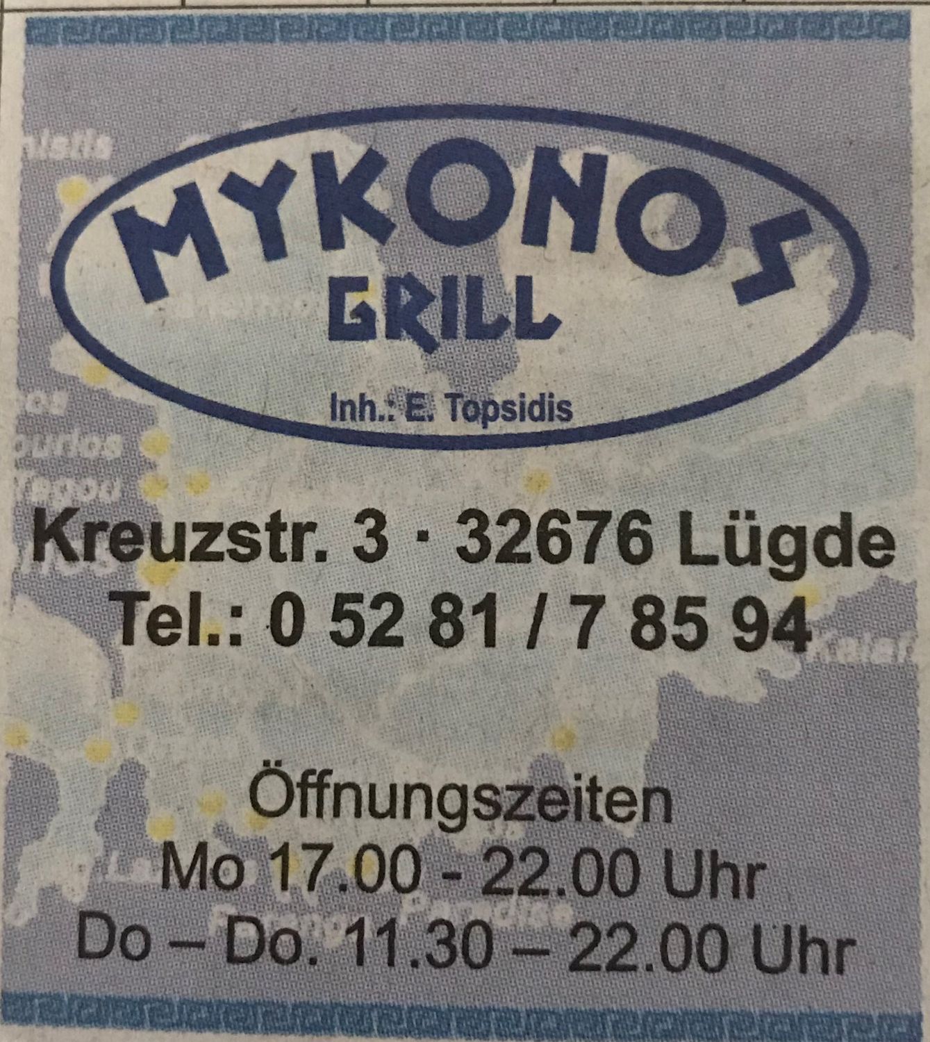 Mykonos Grill - 4 Bewertungen - Lügde - Bahnhofstr. | golocal