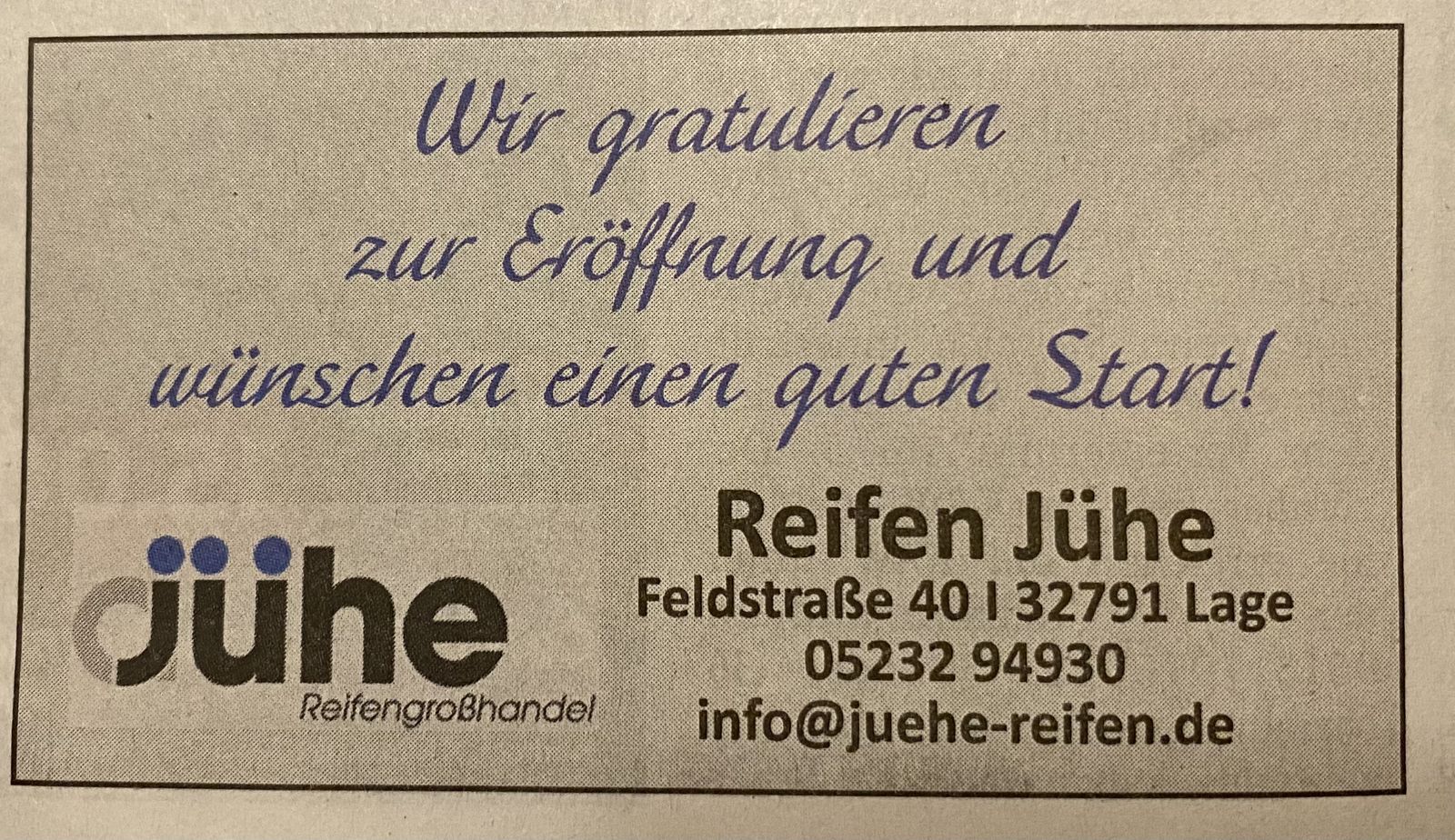 Reifengroßhandel A. Jühe GmbH in Lage ⇒ in Das Örtliche