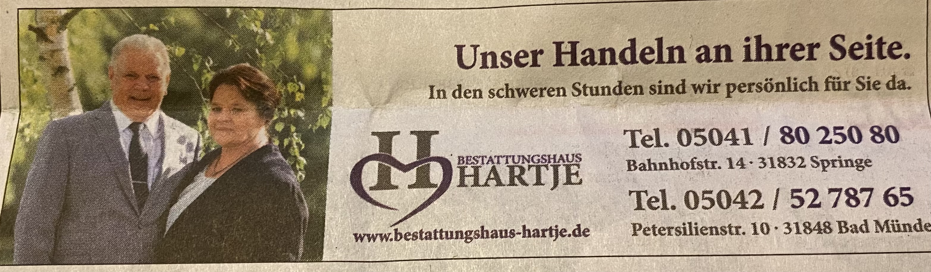 Bild 1 Hartje Bestattungshaus in Springe