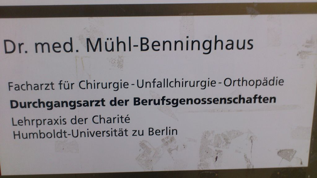 Nutzerfoto 1 Mühl-Benninghaus D. Dr. Chirurg-Unfallchirurg Durchgangsarzt