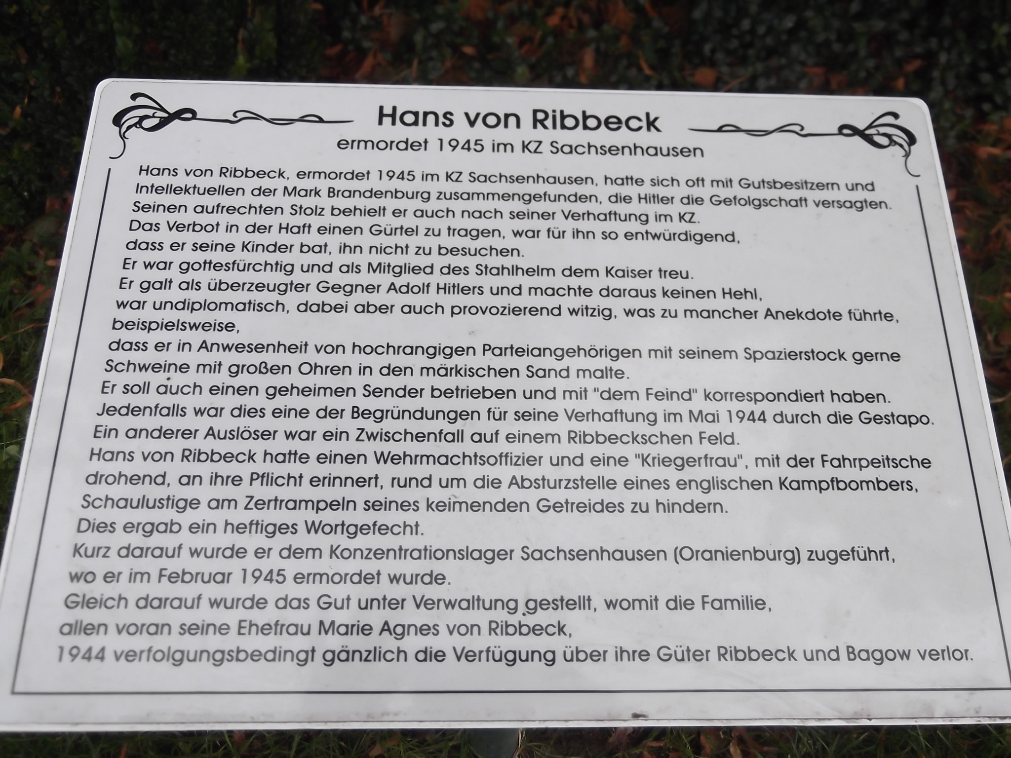 Gedenktafel