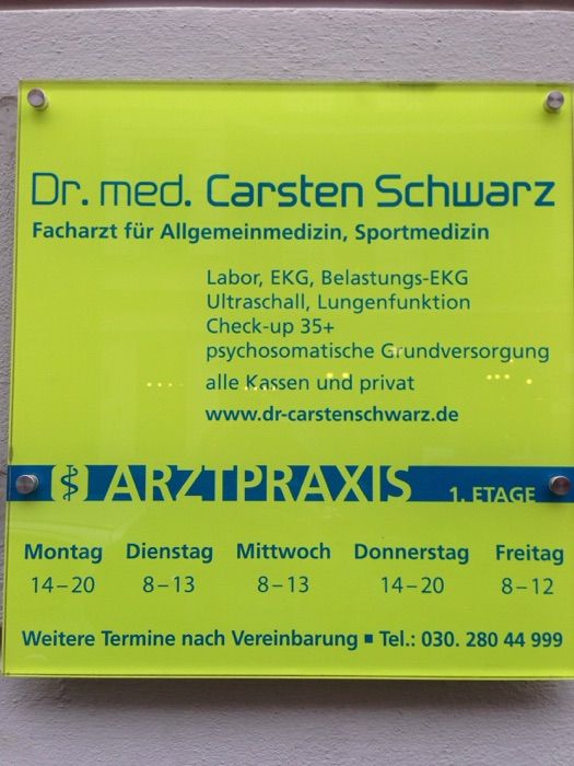 Schwarz Carsten Dr. med. Facharzt für Allgemeinmedizin-Sportmedizin