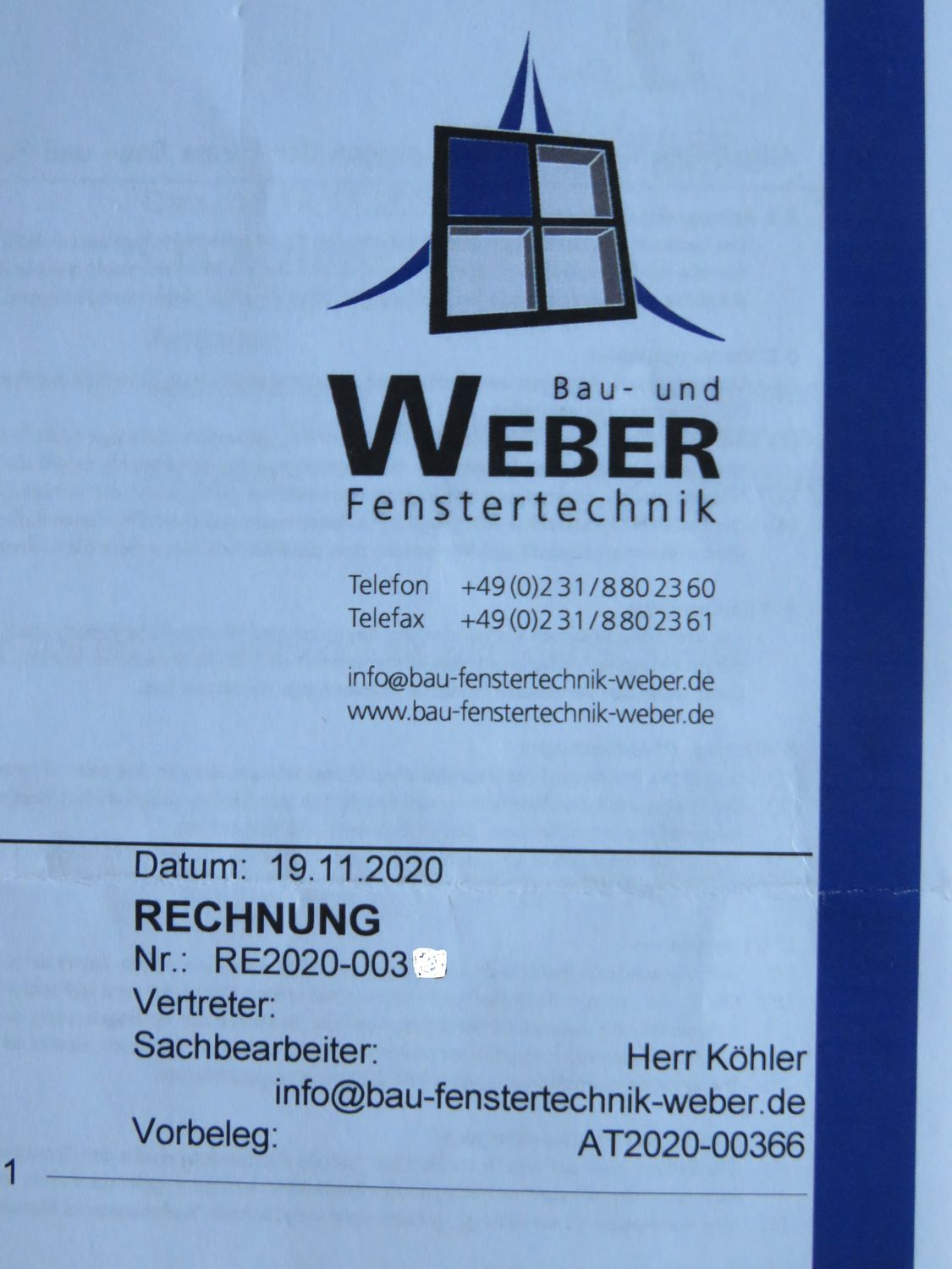 Bau- und Fenstertechnik Weber Inhaber Dominik Weber - 1 Bewertung - Lünen  Brambauer - Auf der Höhe | golocal