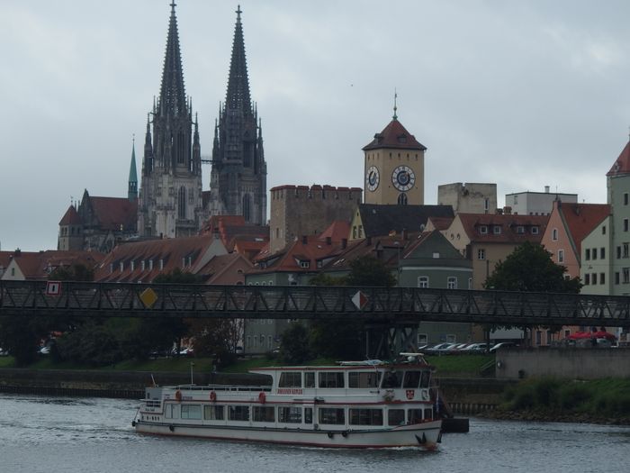 Altstadt und Donau vom Oberen Wöhrd aus gesehen