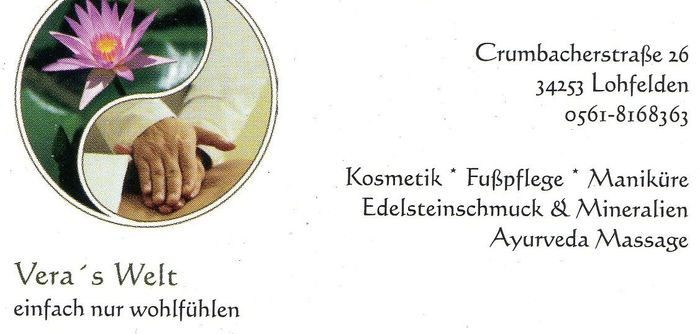 Göhler Vera Kosmetikerin , Vera's Welt Kosmetik- und Mineralienverkauf / Edelstein-Reflexmassage