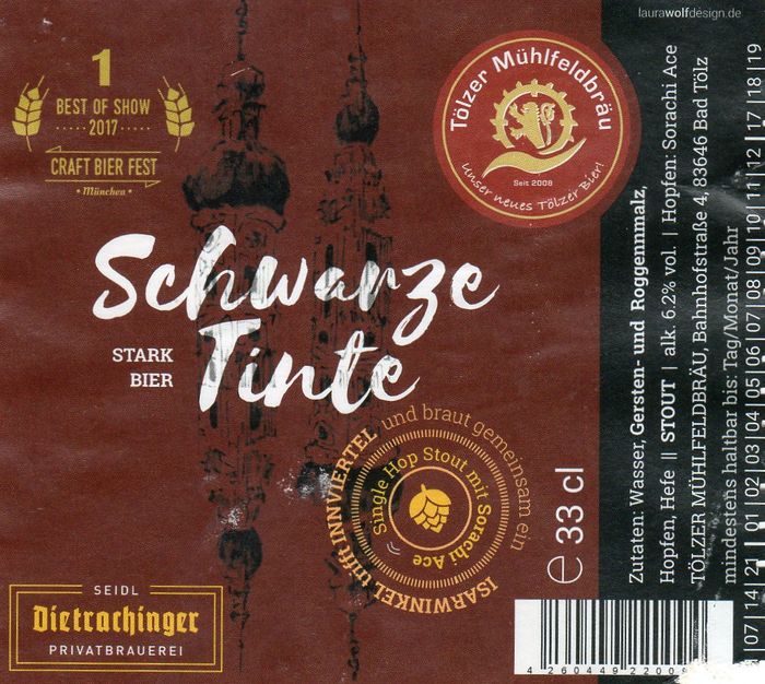 Schwarze Tinte - ein Genuss vom Tölzer Mühlfeldbräu