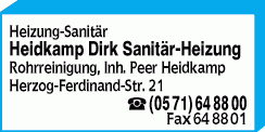Heidkamp Dirk Sanitär u. Heizung Inh. Peer Heitkamp - 1 Foto - Minden in  Westfalen Innenstadt - Herzog-Ferdinand-Str. | golocal
