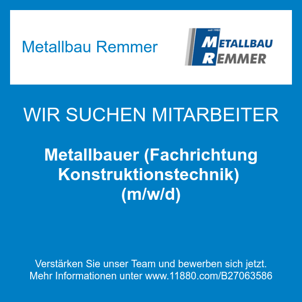 Metallbauer (Fachrichtung Konstruktionstechnik) (m/w/d)