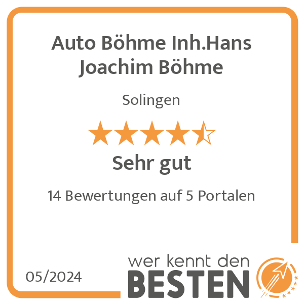 Auto Böhme Inh.Hans Joachim Böhme - 12 Bewertungen - Solingen Wald -  Wittkuller Str. | golocal
